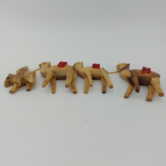 Nativity Donkey Camels Olive Wood Holy Land Figures Carved - Picture 12 of 16